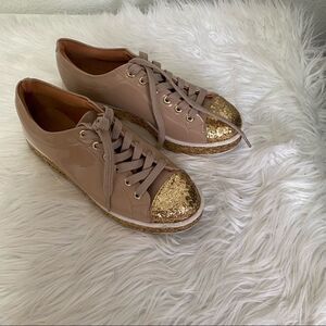 Vizzano Pink Gold Glitter Lace-Up Sneakers 8